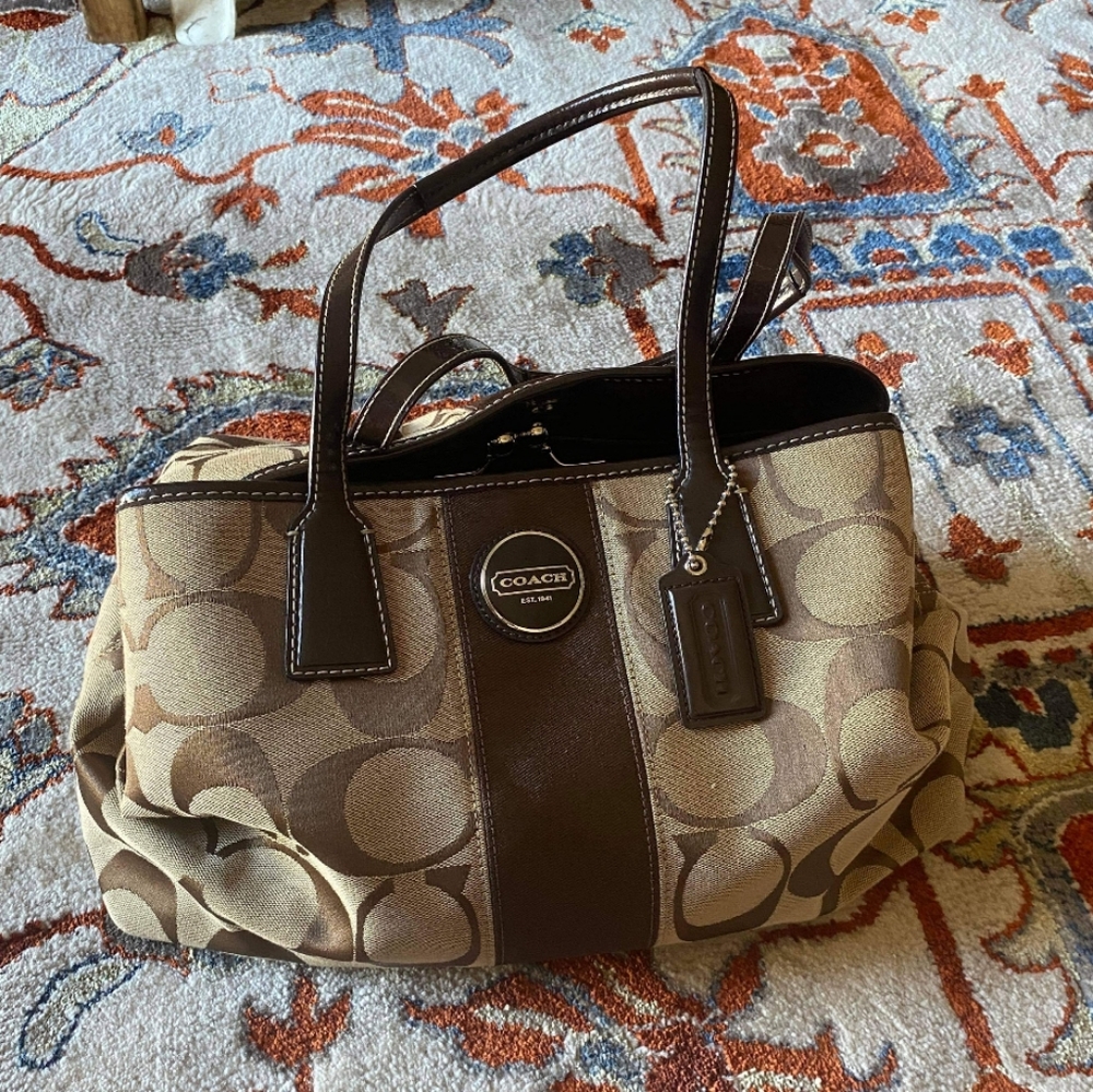 Coach Vintage Bag In Signature Canvas Large Gem